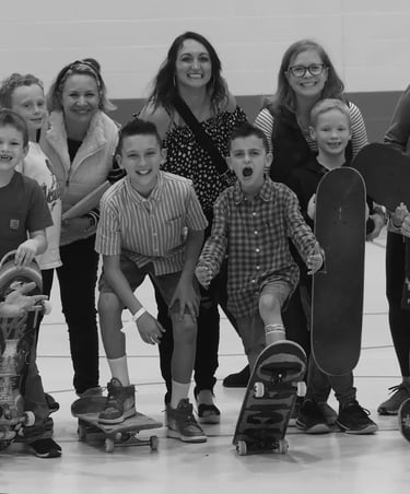 a group of children smiling