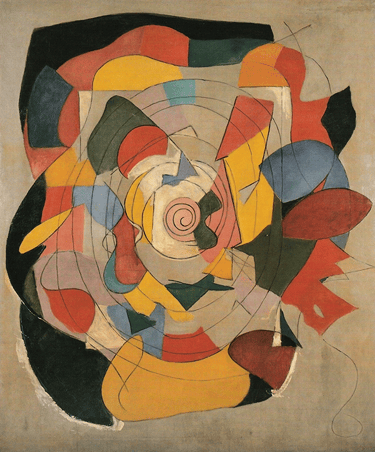 Abstraktes Ölgemälde "Grosse Spirale" von Wladimir von Zabotin.