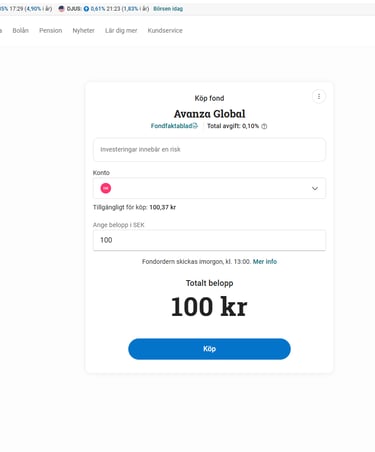 Ăversikt avanza interface hur man köper avanza global i sin ISK