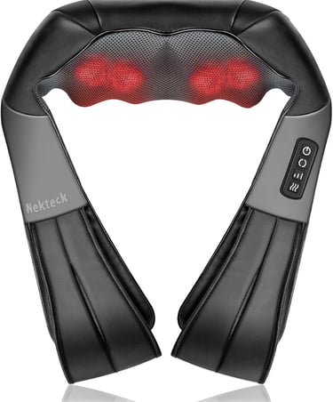 Shiatsu Neck and Back Massager with Soothing Heat, Nekteck Electric Deep Tissue 3D Kneading Massage