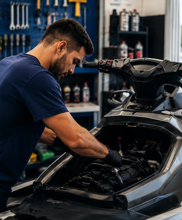 Manutenção corretiva em Jet Ski com diagnóstico técnico especializado