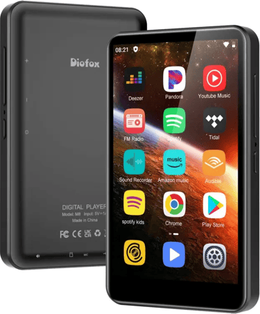 Diofox Reproductor MP3 & MP4 de 80GB con Spotify 4"