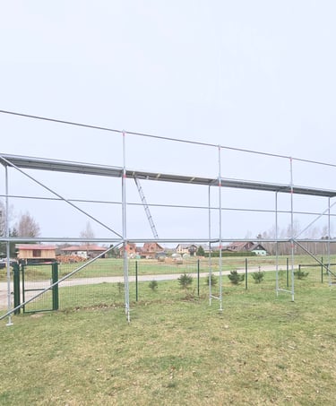 tērauda sastatnes stalazas 12x4.8m