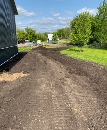 graded pad for new shed build