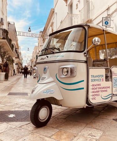Ape Calessino tuktuk in polignano a mare