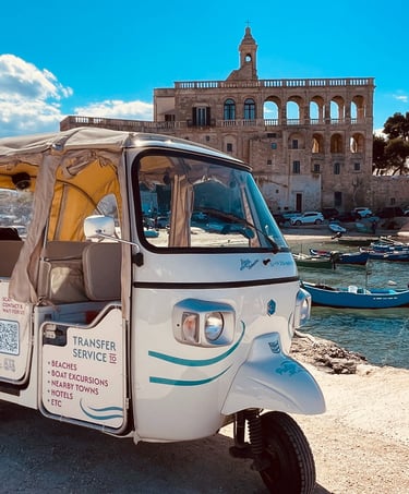 Ape calessino tuktuk on the beach