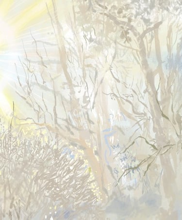Digital drawing: Foggy morning