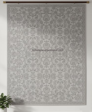 Custom bespoke handmade rugs crafted in Nepal –traditional wall-hanging- Himalaya Carpet Industries