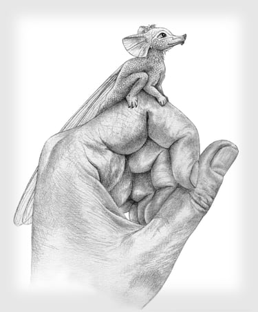 tiny dragon on a hand