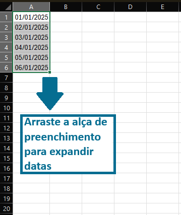 preenchimento automático datas