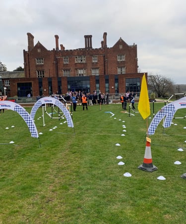 an outdoor drone flying course