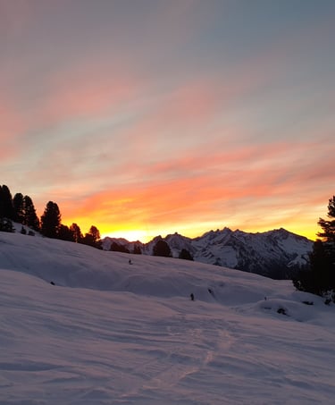 Skigebiet Finkenberg, Sonnenuntergang