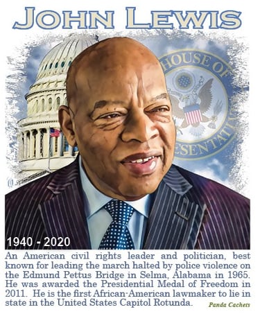 Cachet illustration of John Lewis