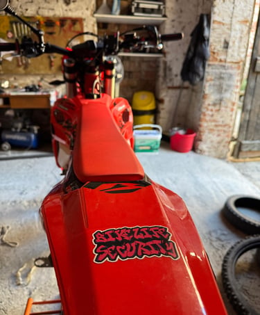 Moto da enduro rossa professionale