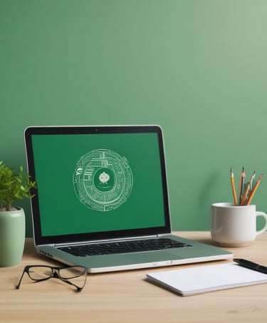 Laptop displaying a virtual Feng Shui consultation Bagua map by Organize & Align 360 LLC