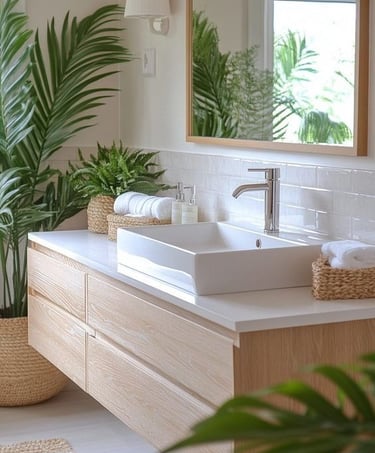 duş alanı tasarımı ile yenilenmiş banyo