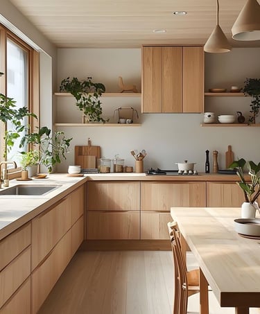 Fonksiyonel yerleşime sahip estetik mutfak tasarımı