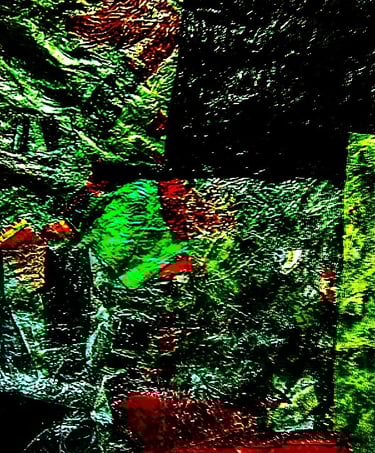 Recycled plastic collage  photo stock in the dark image