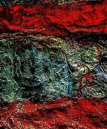 Recycled plastic collage texture photo stock