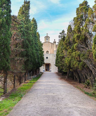 a church with a church steeple