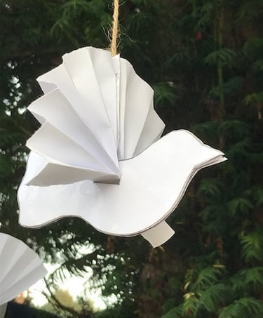 A paper peace dove