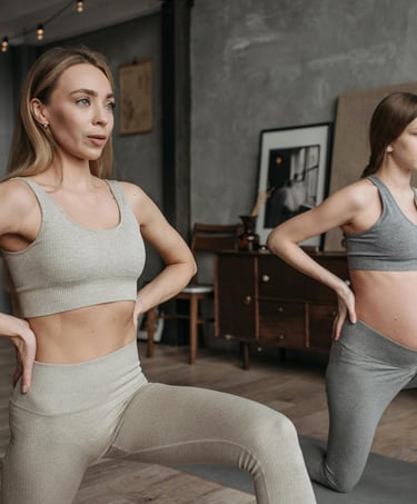 Women’s activewear featuring tights, leggings, and yoga pants in a modern lifestyle setting.