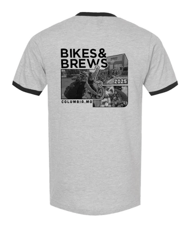 Back of the 2025 Bikes & Brews T-Shirt