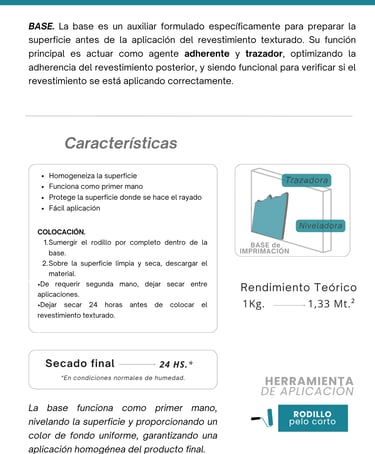Ficha Tecnica Base Coat base de imprimacion para revestiientos texturados Colocacion