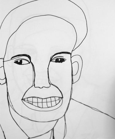 contour drawing of a human face