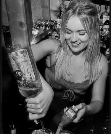 Carlie Strom Bartending at Amsterdam Lounge in Boise Idaho