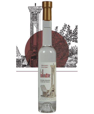 Bouteille d'absinthe La guilloudtine 68% du val de travers