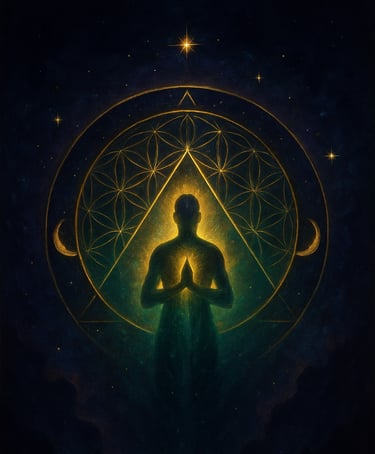 a man in a long dress standing in front of a star