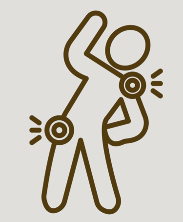 Picture of a body with hip and shoulder pain