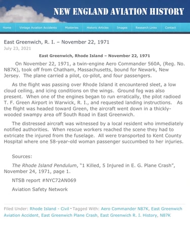 New England Aviation History and Bruce and Donna Falk