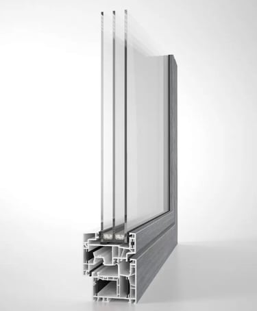a window frame with a glass door and a window