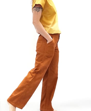 pantalon en lin femme teinture vegetale creation artisanale
