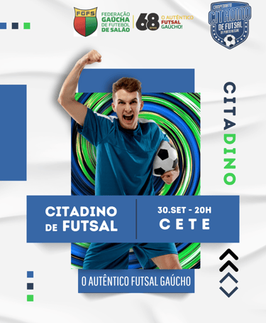 arte de propaganda para o citadino de futsal de porto alegre 