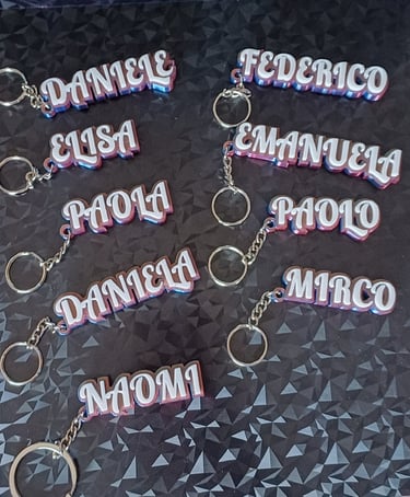 PORTACHIAVI NOMI 3D