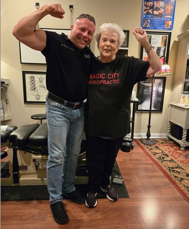 Dr. Scott Alban with a happy customer
