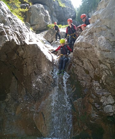 canyon journée de la rouanette, initiatiion, familles, enfants, champsaur, Chorges Savines