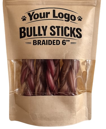 POUCH BRAIDED BULLY STICKS