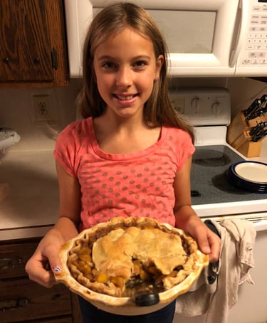 A photo of one of the pies we make for Thanksgiving, likely made with help from my mother