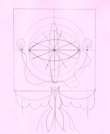 boceto en lapiz sobre un dibujo