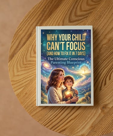 Why Your Child Can’t Focus conscious parenting book on a wooden table.