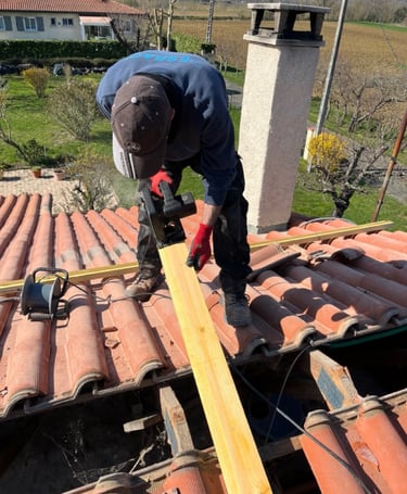 découpe des bois support du faîtage