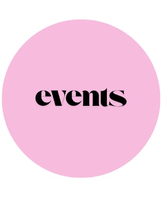 pink circle with the word events