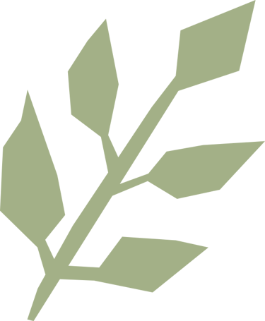 Woodcut of a branch with leaves.