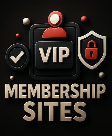 Computer screen with user profile and notification bubble representing membership site features and 