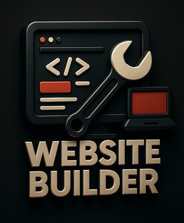 Code editor and wrench icon representing website builder tools and development support services