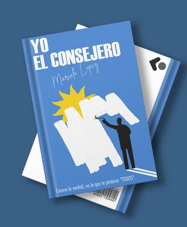 libro con la silueta de un pintor pintando una pared tapando el sol